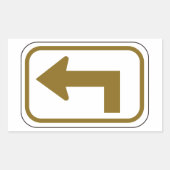 Sticker Rectangulaire Panneau de signalisation directionnelle flèche de (Devant)