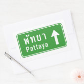 Sticker Rectangulaire Panneau de signalisation routière Pattaya ⚠ Thaïla (Enveloppe)