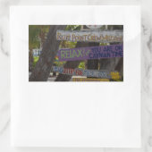 Sticker Rectangulaire Panneau de signalisation Rum Point Grand Cayman (Sac)