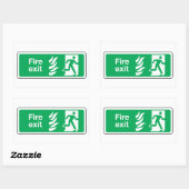 Sticker Rectangulaire Panneau de sortie incendie (Feuille)