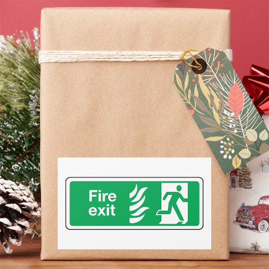 Sticker Rectangulaire Panneau de sortie incendie