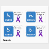 Sticker Rectangulaire Panneau de stationnement pour Handicap (Feuille)