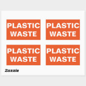 Sticker Rectangulaire Panneau déchets plastiques (Feuille)