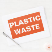 Sticker Rectangulaire Panneau déchets plastiques (Enveloppe)