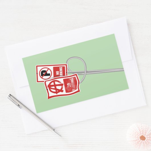Sticker Rectangulaire Panneau d'interdiction de stationner anarchique (Enveloppe)