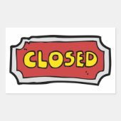 Sticker Rectangulaire Panneau Fermé Jaune Et Rouge (Devant)