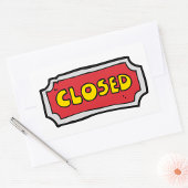 Sticker Rectangulaire Panneau Fermé Jaune Et Rouge