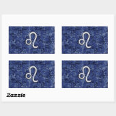 Sticker Rectangulaire Panneau Leo Zodiac sur Camouflage numérique bleu (Feuille)