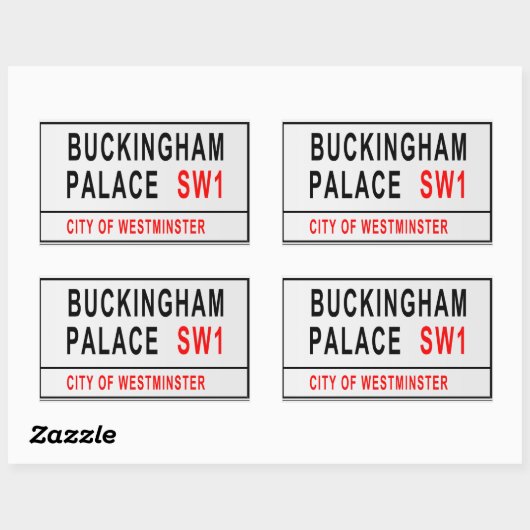 Sticker Rectangulaire Panneau Londres Style ancien (Feuille)
