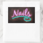 Sticker Rectangulaire Panneau Neon Nails (Sac)