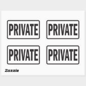 Sticker Rectangulaire Panneau privé pour bureau (Feuille)