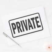 Sticker Rectangulaire Panneau privé pour bureau (Enveloppe)