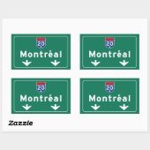 Sticker Rectangulaire Panneau routier de Montréal, Canada (Feuille)