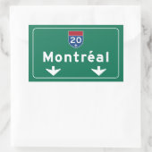 Sticker Rectangulaire Panneau routier de Montréal, Canada (Sac)
