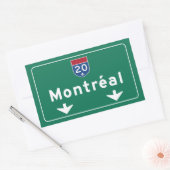 Sticker Rectangulaire Panneau routier de Montréal, Canada (Enveloppe)