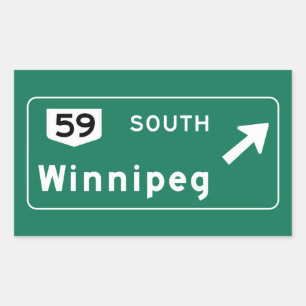 Sticker Rectangulaire Panneau routier de Winnipeg, Canada