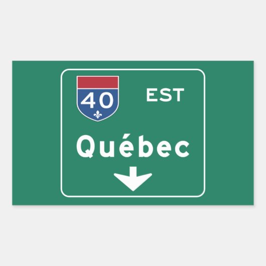 Sticker Rectangulaire Panneau routier Québec-Canada (Devant)
