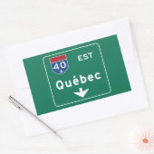 Sticker Rectangulaire Panneau routier Québec-Canada (Enveloppe)