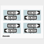 Sticker Rectangulaire Panneau sens unique (Feuille)