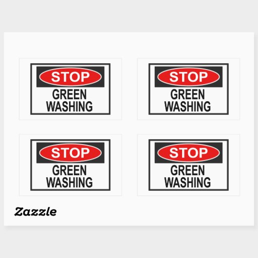 Sticker Rectangulaire Panneau Stop Greenwash (1) (Feuille)
