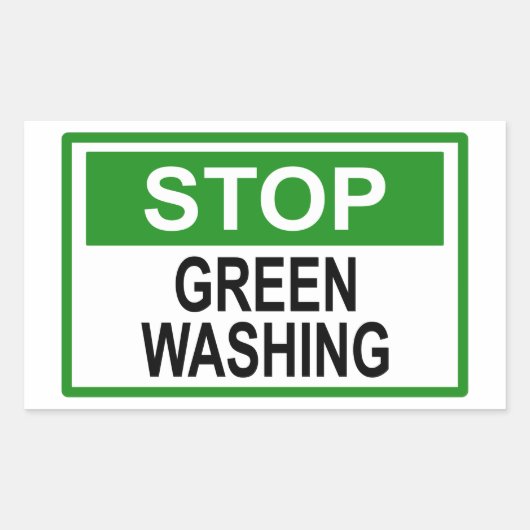 Sticker Rectangulaire Panneau Stop Greenwash T-Shirt (Devant)
