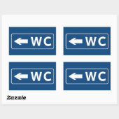 Sticker Rectangulaire Panneau toilette WC (Feuille)
