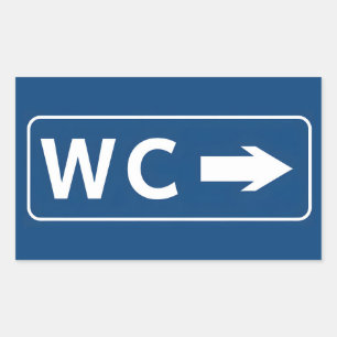 Sticker Rectangulaire Panneau toilette WC