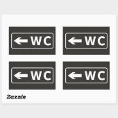 Sticker Rectangulaire Panneau toilette WC (Feuille)