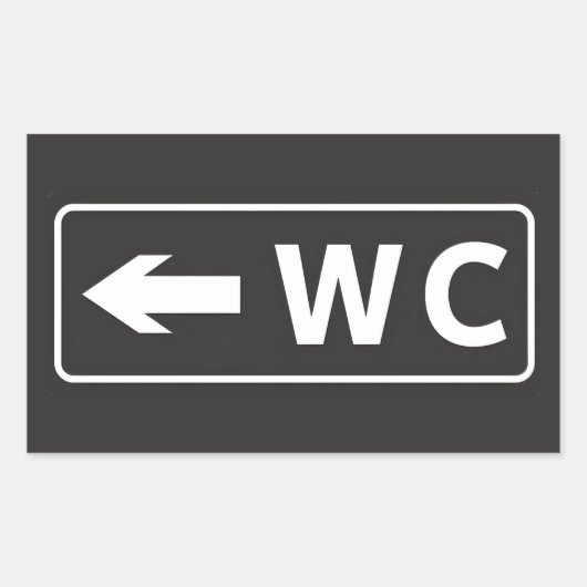 Sticker Rectangulaire Panneau toilette WC (Devant)