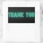 Sticker Rectangulaire Panneau vert Mint bleu néon Merci tendance (Sac)