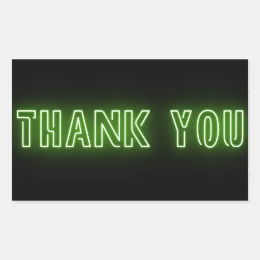 Sticker Rectangulaire Panneau vert Neon Mint Merci tendance (Devant)