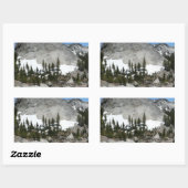 Sticker Rectangulaire Panorama en granit neigeux à Yosemite (Feuille)