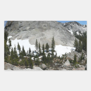 Sticker Rectangulaire Panorama en granit neigeux à Yosemite