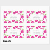 Sticker Rectangulaire Pansies d'aquarelle rose magenta (Feuille)