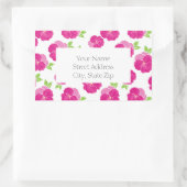 Sticker Rectangulaire Pansies d'aquarelle rose magenta (Sac)
