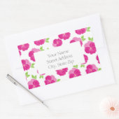 Sticker Rectangulaire Pansies d'aquarelle rose magenta (Enveloppe)