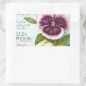 Sticker Rectangulaire Pansies vintages (Sac)