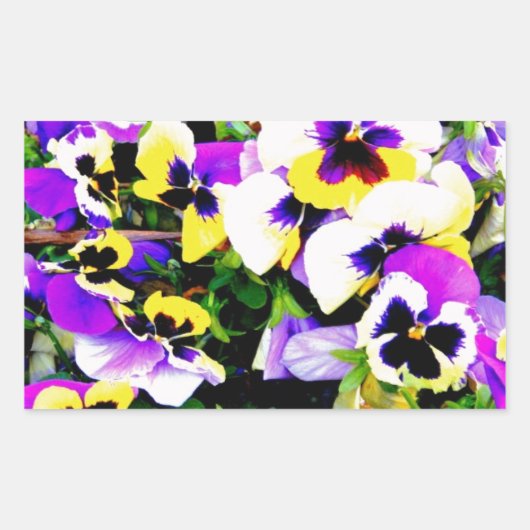 Sticker Rectangulaire pansy flowers (Devant)