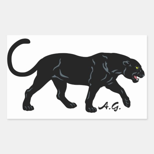 Sticker Rectangulaire panthère noir (Devant)