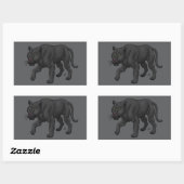 Sticker Rectangulaire Panthère noire (Feuille)