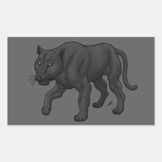 Sticker Rectangulaire Panthère noire (Devant)