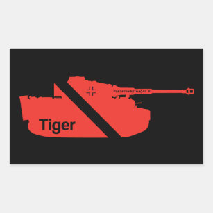 Sticker Rectangulaire Panzerkampfwagen minimal VI, rouge - noir