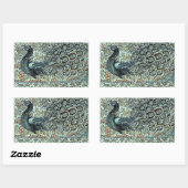 Sticker Rectangulaire Paon (Feuille)