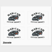 Sticker Rectangulaire Papa Car Club Funny Parodie Slogan (Feuille)