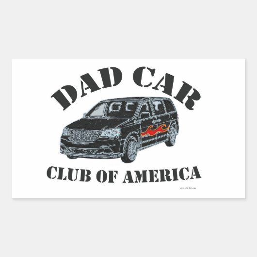 Sticker Rectangulaire Papa Car Club Funny Parodie Slogan (Devant)