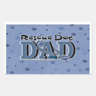 Sticker Rectangulaire PAPA de chien de délivrance