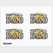 Sticker Rectangulaire Papa du softball (Feuille)