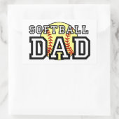 Sticker Rectangulaire Papa du softball (Sac)