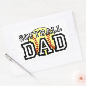 Sticker Rectangulaire Papa du softball (Enveloppe)