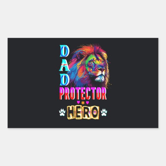 Sticker Rectangulaire Papa Protector Hero (Devant)